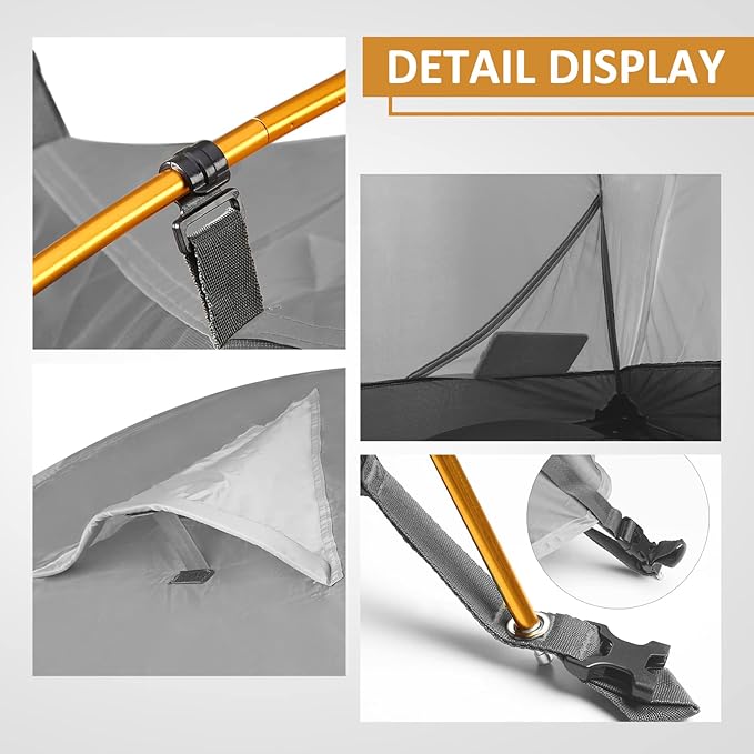 Bessport Camping Tent 1/2 Person Tent Waterproof Two Doors Backpacking Tent Easy Setup Lightweight for Outdoor, Hiking Mountaineering Travel