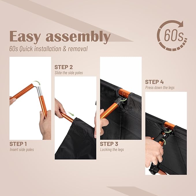 G2 Foldable Camping Cot, Durable Travel Tent Cot, Ultralight for Backpacking, Summer Hiking, Mountaineering, Max Loading Capacity 264lb, Easy to use for Woman & Man, Comes with Storage Bag