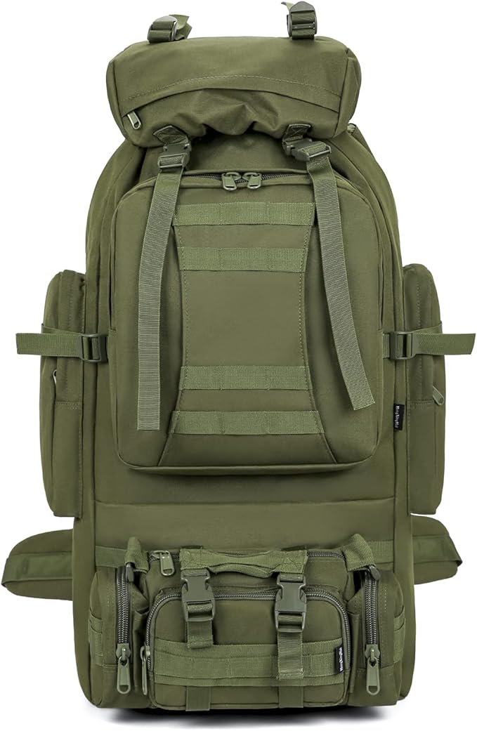 100L Camping Hiking Backpack,Molle military Tactical rucksack backpack,Waterproof Lightweight Hiking Backpack (Army Green)