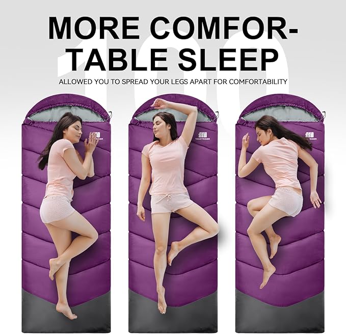 Sleeping Bags for Adults Cold Weather,Portable, Waterproof,Lightweight Sleeping Bag for Tall Girls Boys with Compression Sack for Warm Camping, Hiking, Outdoor & Indoor