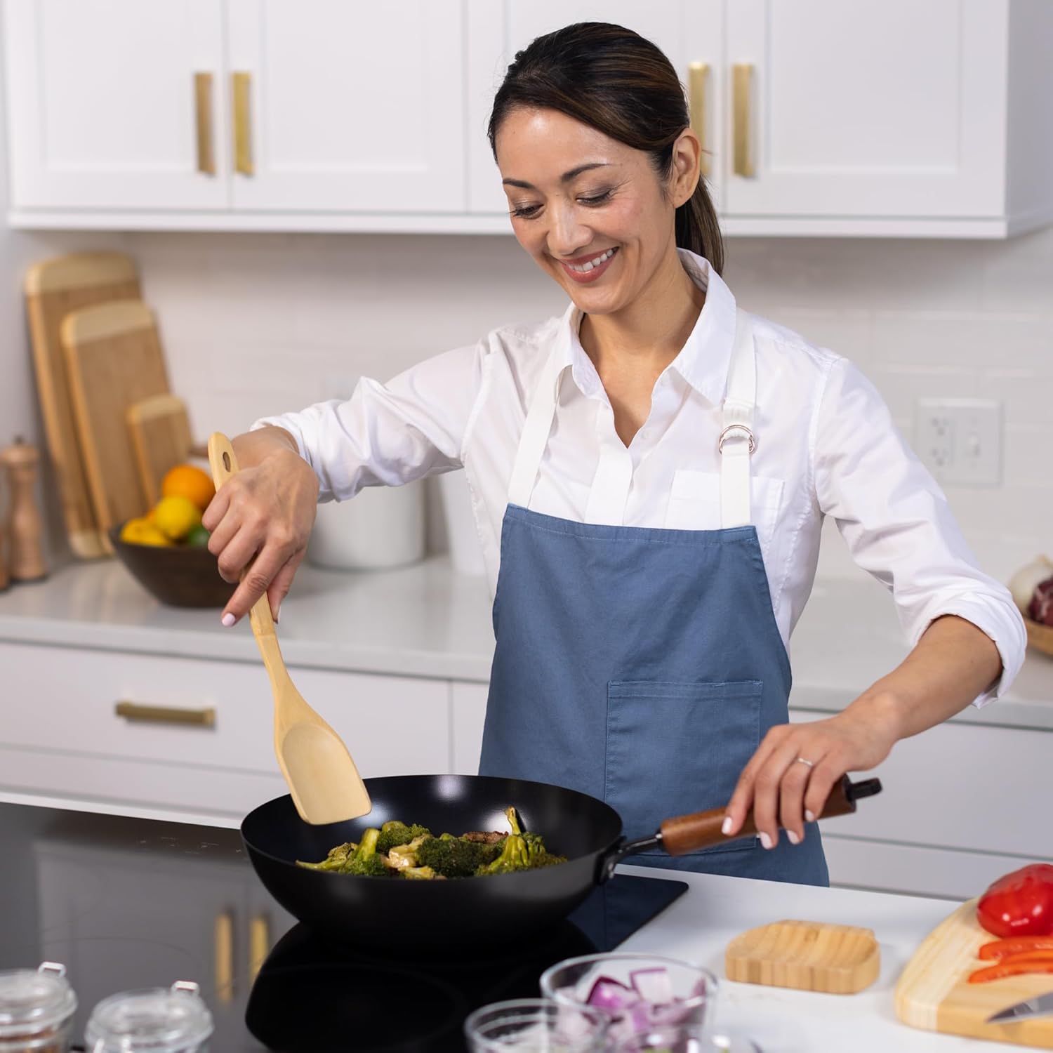 JOYCE CHEN Classic Series 12-Inch Ceramic Nonstick Carbon Steel Stir Fry Pan