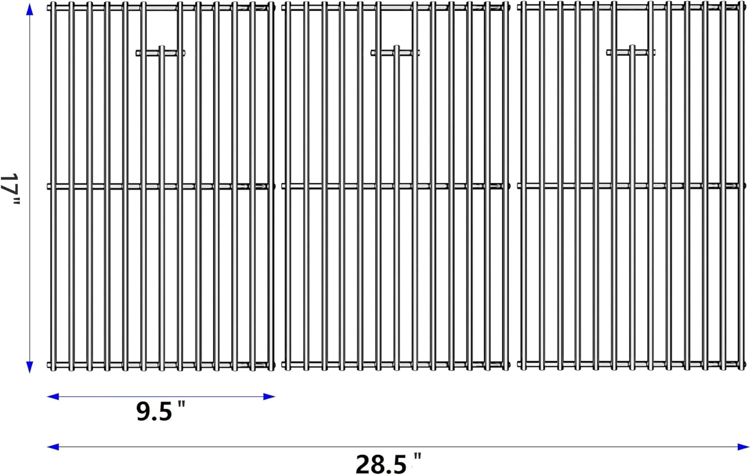 17/17.5/19.5 Inch Stainless Steel Grill Grates for Charbroil 463242716 Tru Infrared, for Charbroil Commercial 463242715 463276016 463257520 463263924, for Lowe's 606682 Nexgrill 720-0882A