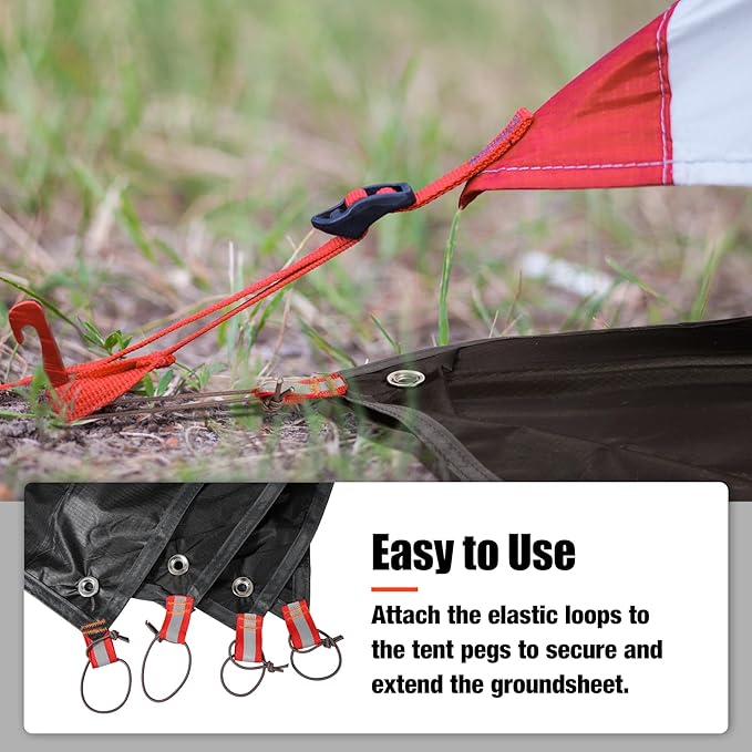 REDCAMP 2 Person Ultralight Tent Footprint with Extra Vestibule Storage Cloth, PU 2000 Waterproof Camping Tent Tarp with Carrying Bag to Elevate Your Camping, Hiking, Backpacking, Hammock Experience