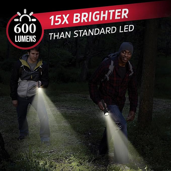 Heavy Duty 2-Cell D Battery LED Big Flashlights, High Lumens, Single Mode, Aluminum, Rugged Metal Flashlight for Outdoors and Emergency Power Outages (1 Pack)