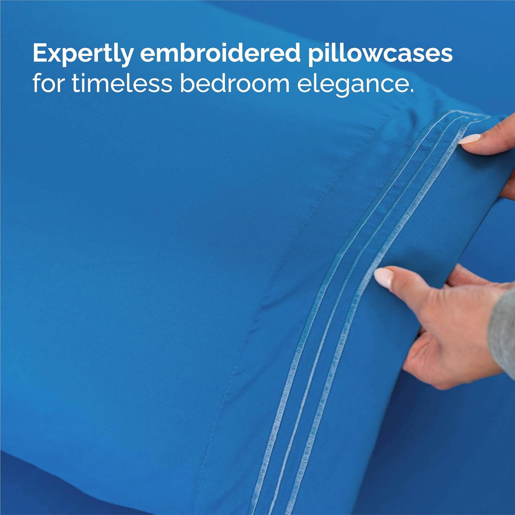 King Size 4 Piece Sheet Set - Comfy Breathable & Cooling Bed Sheets Set - Hotel Luxury Bedding for Women, Men, Kids, Teens, Boys & Girls - Deep Pockets, Soft and Wrinkle Free - Oeko-Tex - Royal Blue