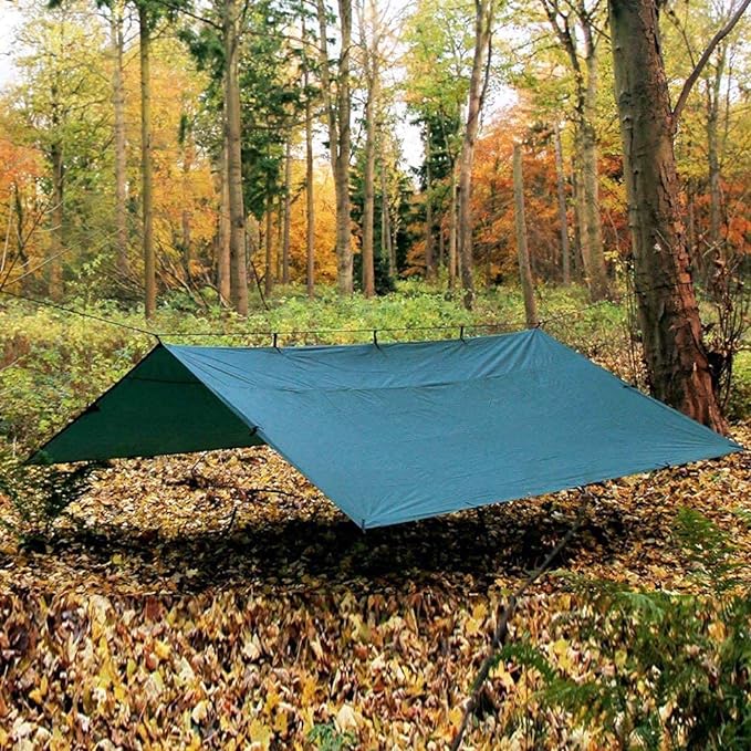 KALINCO Waterproof Camping Tarp Tent Hammock Rain Fly, 10X10FT/10X15FT, Mutifunctional Tent Footprint Lightweight Tarp for Camping, Hiking and Survival Shelter
