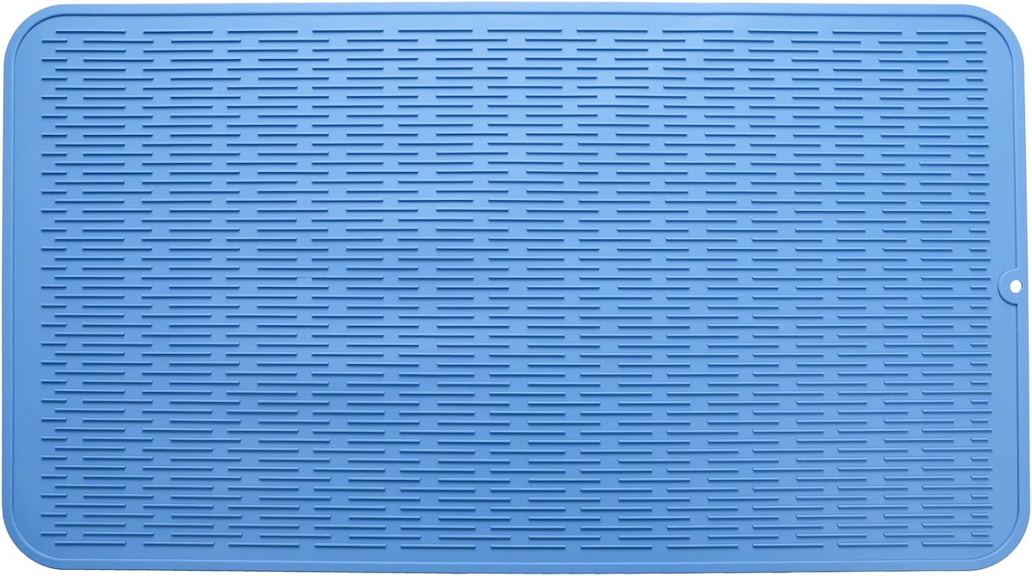 Silicone Dish Drying Mat for Multiple Usage,Easy clean,Eco-friendly,Heat-resistant Silicone Mat for Kitchen Counter or Sink,Refrigerator or Drawer Liner Lichen BlueL 4XL 32 inches x 18 inches