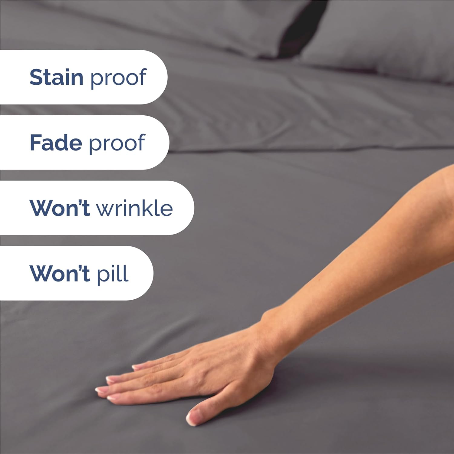 King Size 4 Piece Sheet Set - Comfy Breathable & Cooling Bed Sheets Set - Hotel Luxury Bedding for Women, Men, Kids, Teens, Boys & Girls - Deep Pockets, Ultra-Soft, Wrinkle Free - Oeko-Tex - Dark Grey