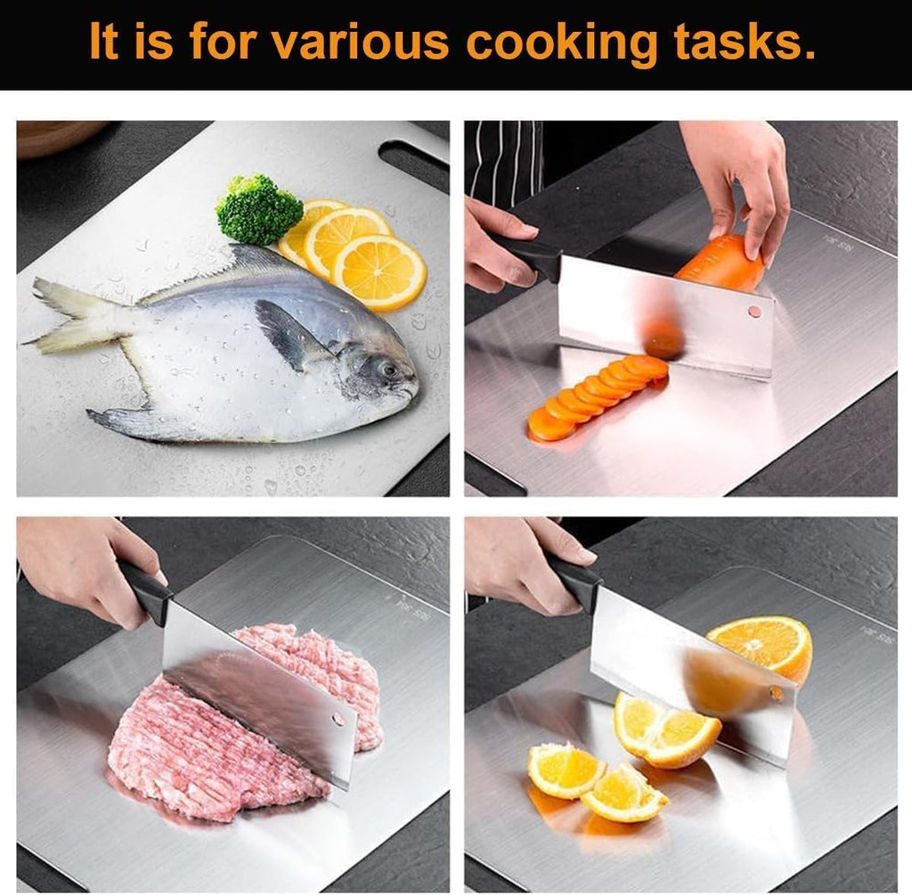 Titanium Cutting Boards for Kitchen - 100% Pure Titanium Cutting Board - Double Sided Food Grade Quality Cutting Boards - Easy to Clean and Store (14"L x 10"W)