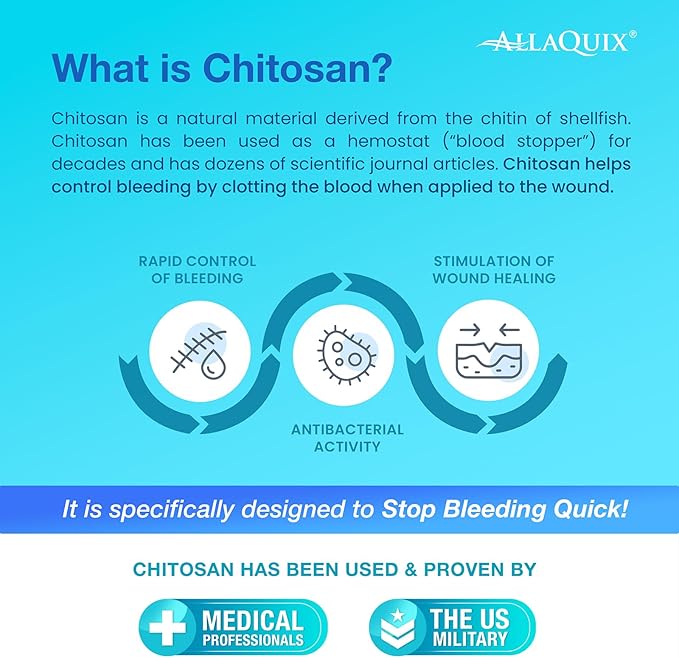 Stop Bleeding Quick Kit - First-aid with AllaQuix Stop Bleeding Gauze (Blood clotting Bandage) (Deluxe)…