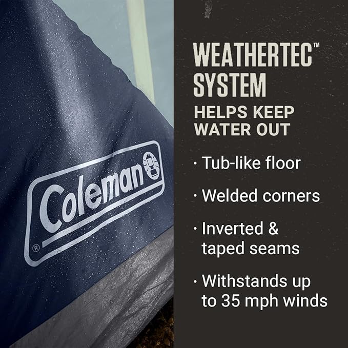 Coleman Skydome XL Large Family Tent Weatherproof 8/12 Person Tent Sets Up in 5 Mins Rainfly & Carry Bag Included Made of PFAS-Free Materials