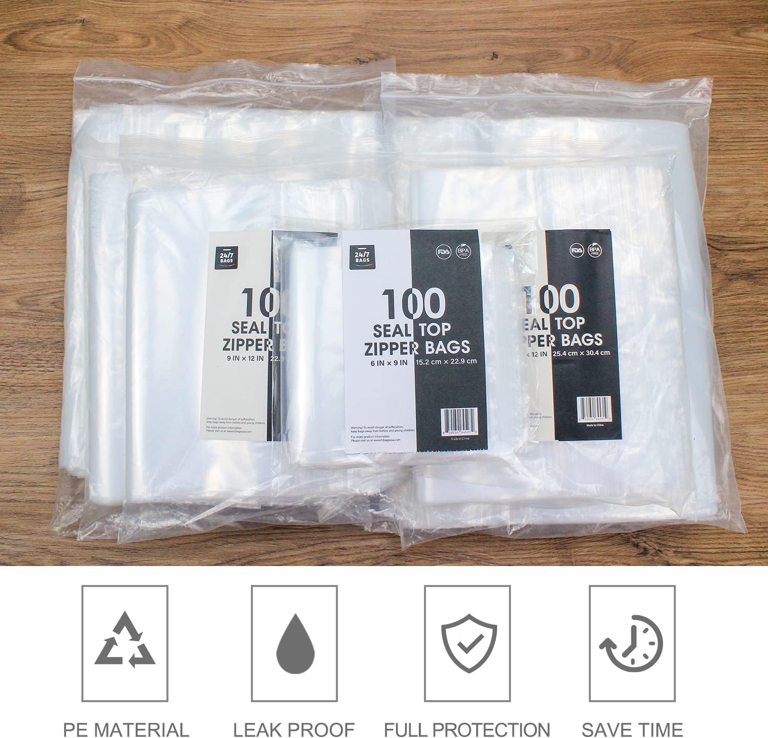 10" X 13" (500 Bags) 2 Mil Clear Reclosable Zip Plastic Poly Bags with Resealable Lock Seal Zipper