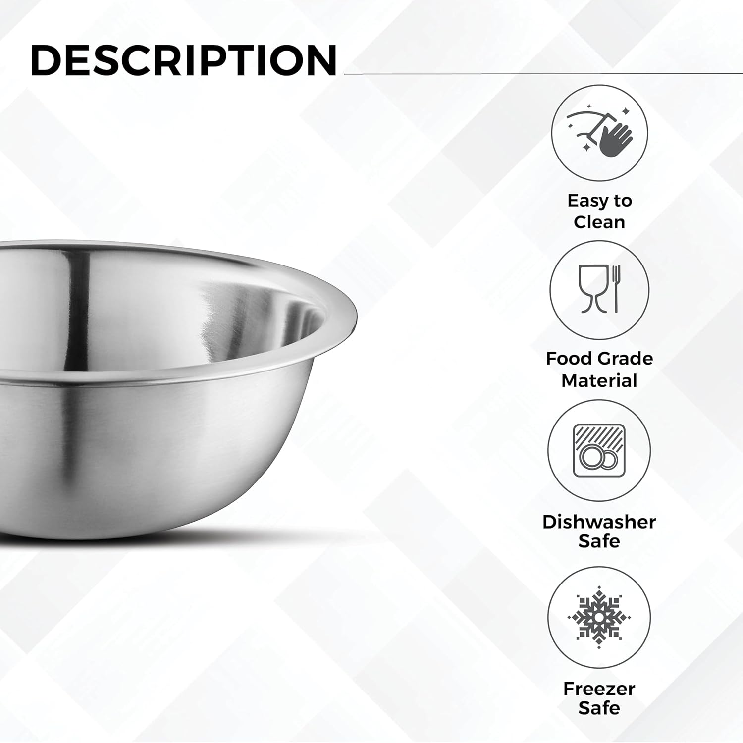 AVADOR Set of 6 Premium Stainless Steel Mixing Bowls Set, Easy To Clean, Space Saving Nestable Design, Great for Cooking, Baking, Prepping (0.75qt, 1.5qt, 3qt, 4qt, 5qt, 8qt)