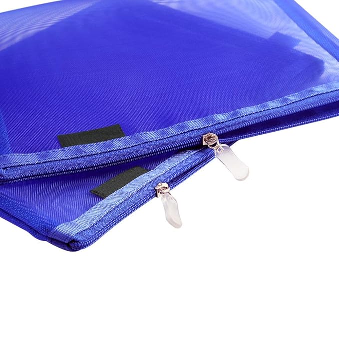 Clear Cosmetic Bags Zip Makeup Mesh Bags Pencil Case Pouch Travel Toiletry Kit Set Storage Case (Dark Blue)