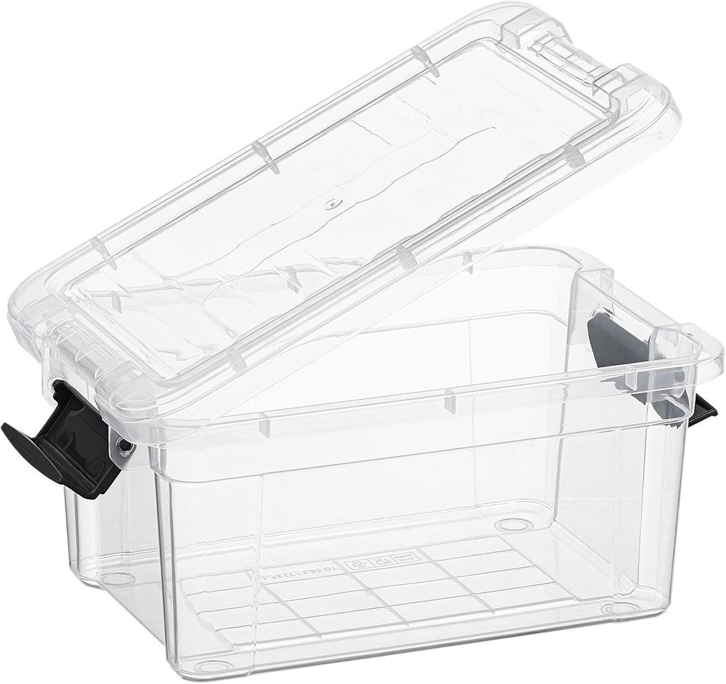 Superio Clear Storage Bins with Lids, Stackable Storage Box with Latches and Handles, Extra Small, 2 Pack 1.75 Quart