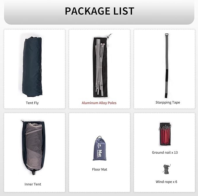 Naturehike Cloud-Up 3 Person Lightweight Backpacking Tent with Footprint - 3 Season Free Standing Dome Camping Hiking Waterproof Backpack Tents