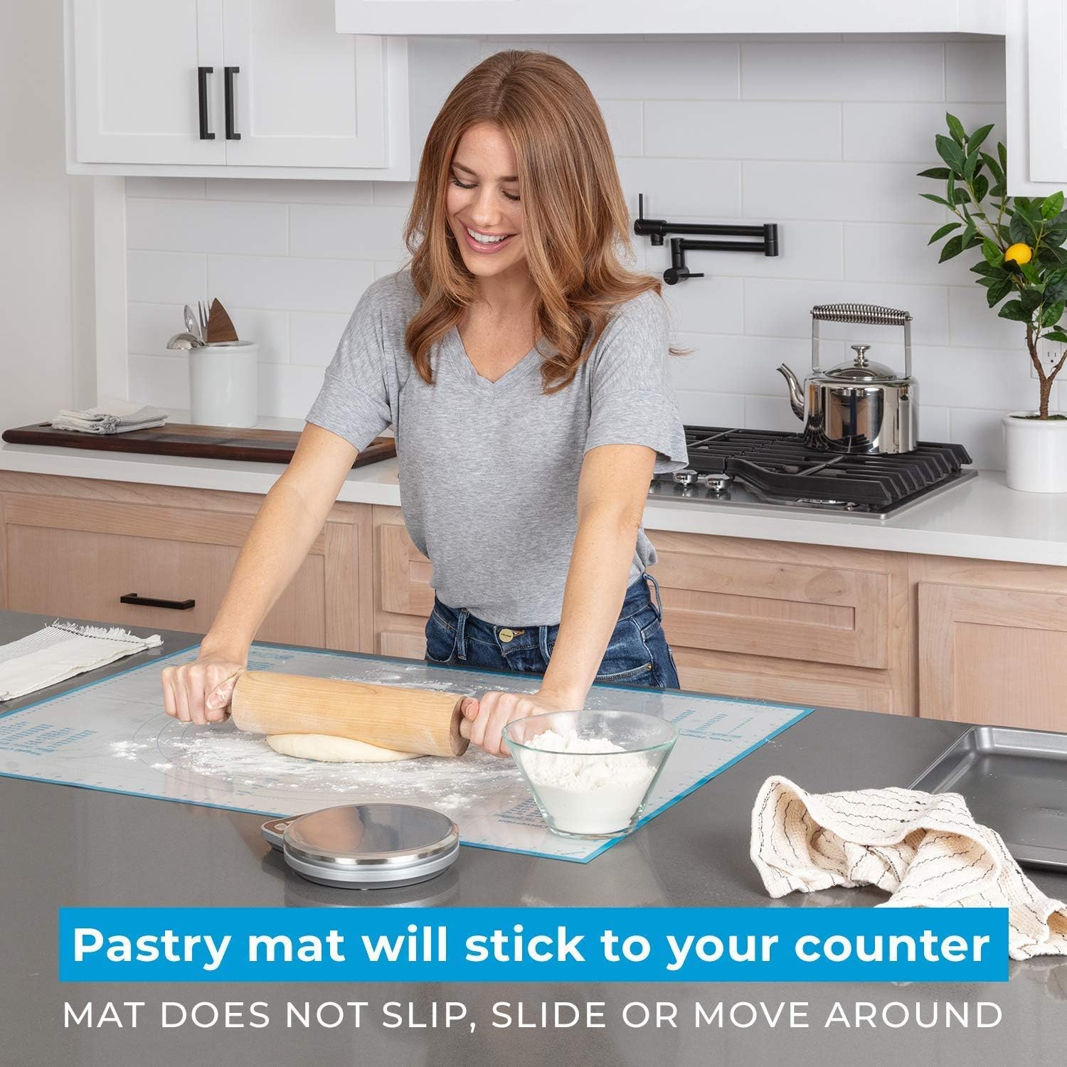 XXL Silicone Pastry Mat – Non-Slip, Easy-Clean Rolling Mat for Dough, Cookies, Pizza & Fondant – Extra Large 23.5” x 31.5” Baking Mat with Printed Measurements & Conversion Chart