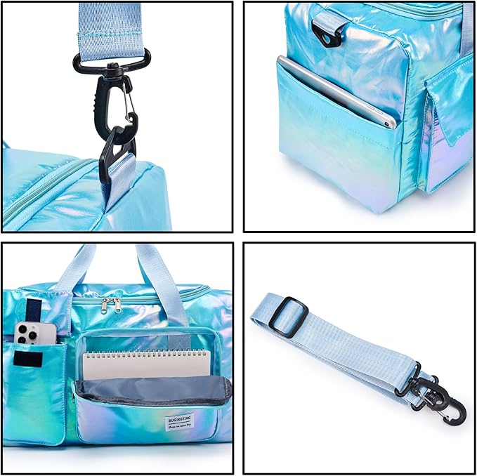 Small Gym Bag for Women, Travel Duffle Bag Carry On Weekender Bag with Shoe Compartment