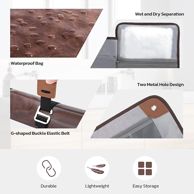 Toiletry Bag for Men, Travel Essentials Travel Toiletry Bag, Water-Resistant Compact Bathroom Roll Organizer for Hygiene, Shaving kit, Gifts for men