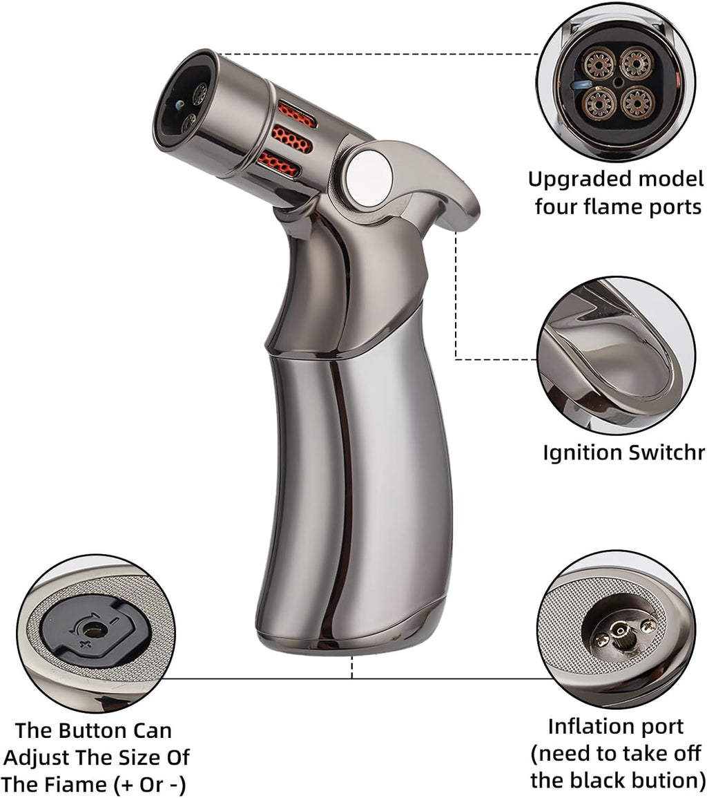 Cocktail Smoker Kit with Torch, Old Fashioned Smoker Kit for Bourbon Whiskey Drink, Smoker Infuser Kit with 4 Flavors Wood Chips, Birthday Christmas Gifts for Husband, Men, Dad (No Butane)