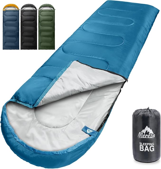 MEREZA Sleeping Bags XL for Adults Cold Weather Mens Large Wide Sleeping Bag for Big and Tall Girls Boys with Compression Sack for Camping Backpacking Warm & Cool Weather