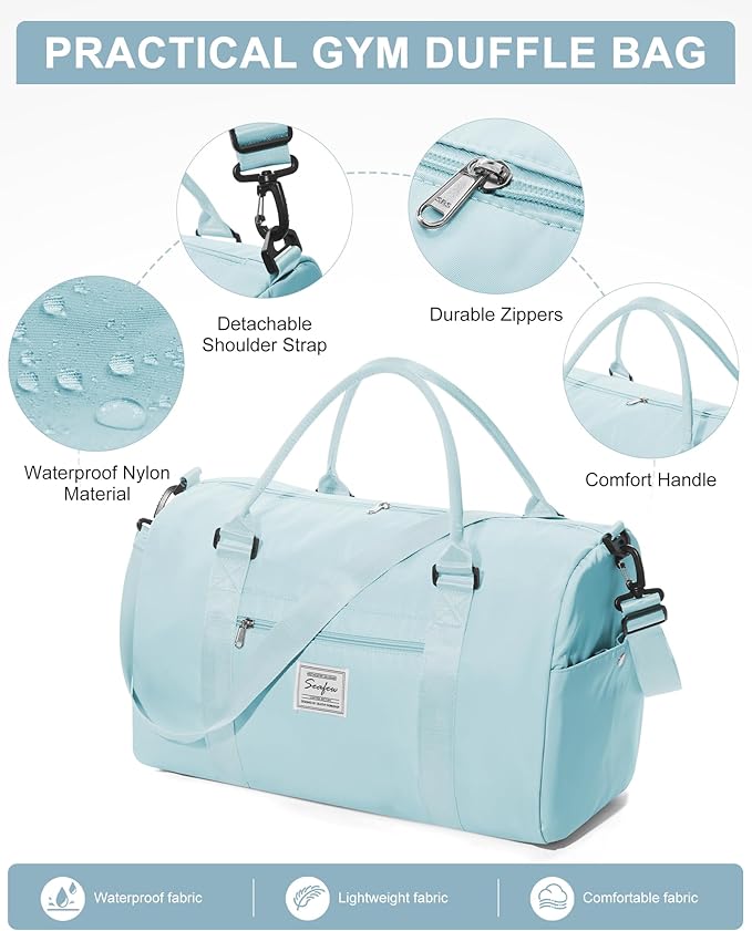 Gym Bag Womens,Travel Duffel Carry on Bag Sport Tote Bag Weekend Overnight Bag