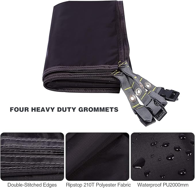 REDCAMP Ultralight Tent Footprint for 1-2 Person Tent, Multifunctional Waterproof Camping Tarp for Outdoor Hiking, Lightweight and Compact, 87"x55"