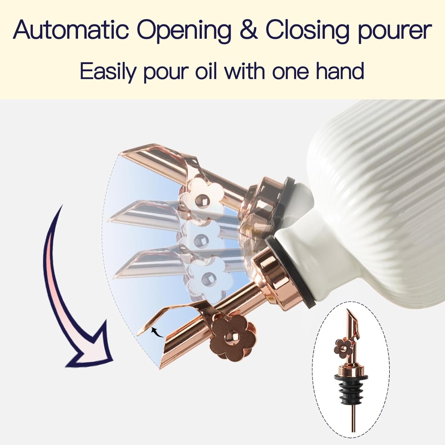 Dizada Olive Oil Dispenser Bottle for Kitchen, (22 Oz+14 Oz) Ceramic Olive Oil and Vinegar Bottles Dispenser with Stainless Steel Spout, Set of 2