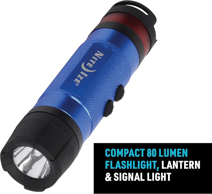 Nite Ize Radiant 3-in-1 LED Mini Flashlight - Versatile Flashlight with 80 Lumen Light - Use as Safety Light, Flashlight, or Mini Lantern - Blue