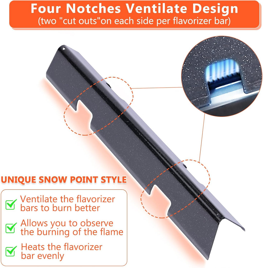 QuliMetal 7637,7635 Grill Parts for Weber Spirit E-210, Spirit 200, GS4 Spirit II 200, Spirit II E-210 Series, Spirit II E-210 Gas Grills,(Front-Mounted Control),15.3" Flavorizer Bars & 17.5" Grates