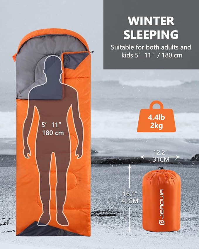 Sleeping Bags for Adults Backpacking Lightweight Waterproof- Cold Weather Sleeping Bag for Girls Boys Mens for Warm Camping Hiking Outdoor Travel Hunting with Compression Bags