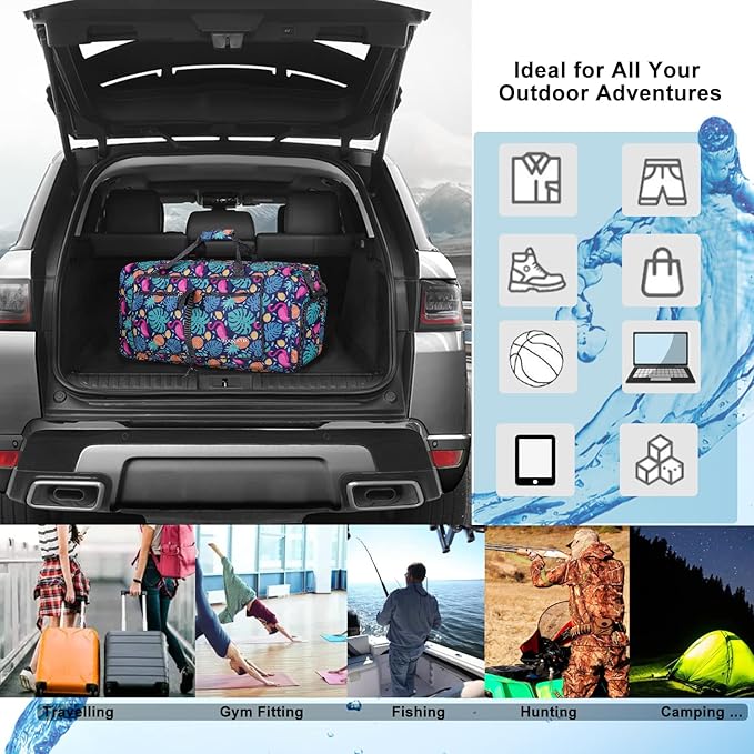 Woogwin Travel Duffel Bag Large Foldable Waterproof Overnight Bag for Beach Swim Bags Pool Sports Gym