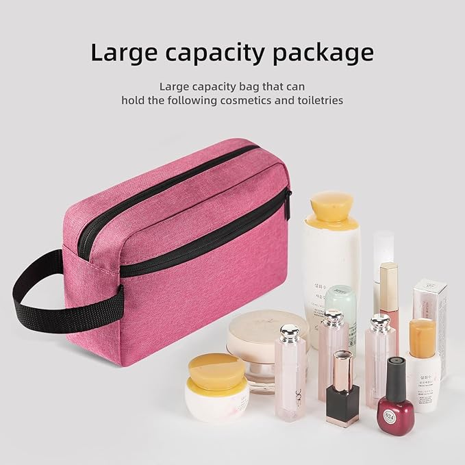 Travel Toiletry bag Toiletry bag for women men Hanging Cosmetic bag Travel accessories Gift for Women Men (Rosy)