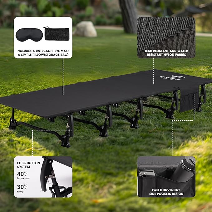 HITORHIKE Camping Cot Compact Folding Cot Bed for Outdoor Backpacking Camping Cot Bed