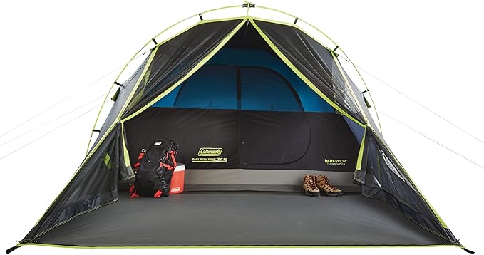 Coleman Carlsbad Dark Room Tent with Screened Porch 4/6 Person Tent Blocks 90% of Sunlight to Keep Inside Cool Weatherproof with Easy Setup Made of PFAS-Free Materials