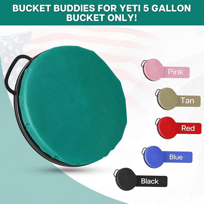 YETI 5 Gallon Bucket Seat - 360-Degree Swivel Lid, Cushion for Fishing, Hunting, Tool Organizer, Car Washing, Gardening, Camping