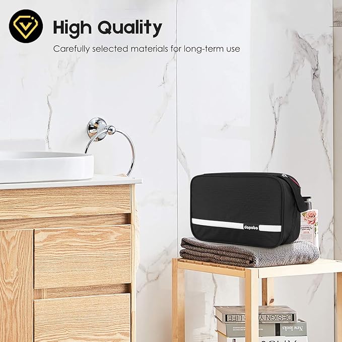 dopobo Travel Toiletry Bag for Women, Dopp Kit for Men, Waterproof Makeup Bag Shaving Bag with Hanging Hook, Portable Toiletry Organizer for Traveling and Camping