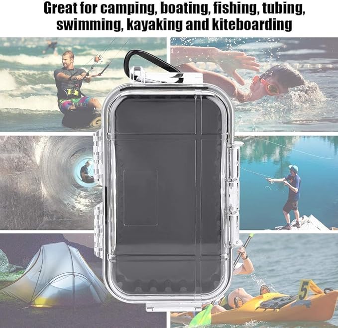Dry Box Outdoor Waterproof Airtight Storage Case Hard Shell Wet Dry Box Carry Box Tackle Organization for Camping, Fishing