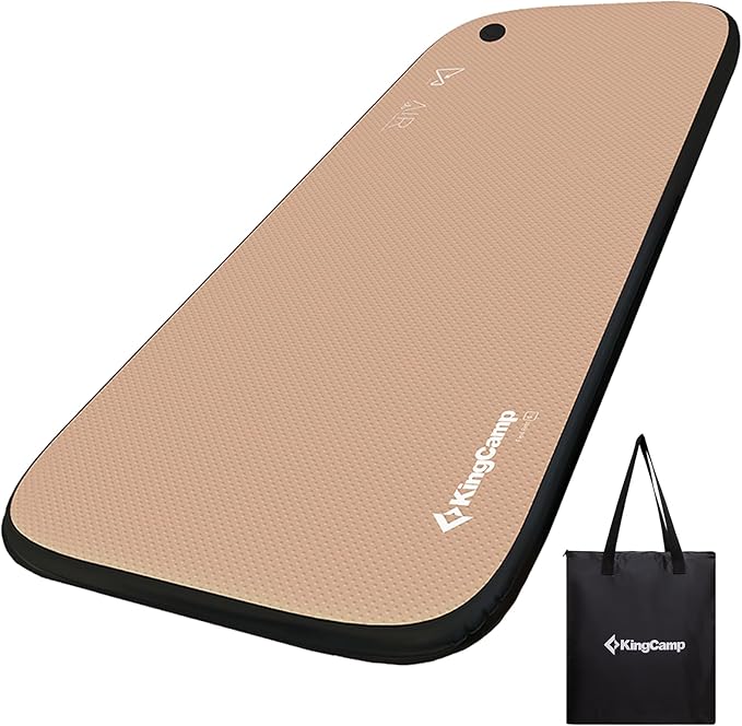 KingCamp Backpacking Sleeping Pad, Ultralight Inflatable Sleeping Mat for Camping Portable Noise-Free Air Mattress for Hiking, Tent, Cot & Car Travel