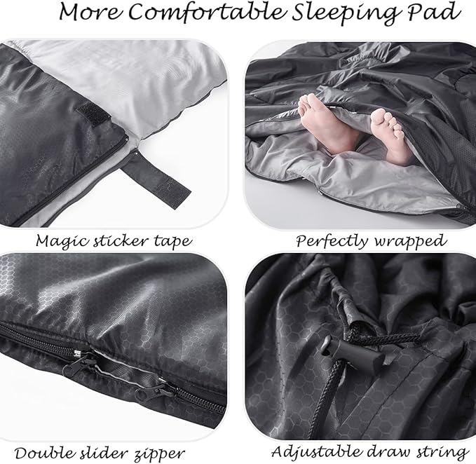 Tuphen Double Sleeping Bag, Sleeping Bag with 2 Pillows, Queen Size XL Bag for 2 People, Cold Warm Weather- 3 Seasons, Waterproof Adults for Camping, Backpacking or Hiking