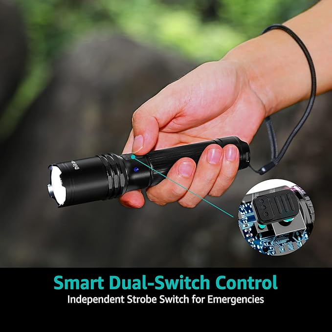 Ditac D1 Flashlight 1000 Lumen Bright Flashlight Rechargeable Led Flashlight IPX6 Waterproof for Household and Outdoors