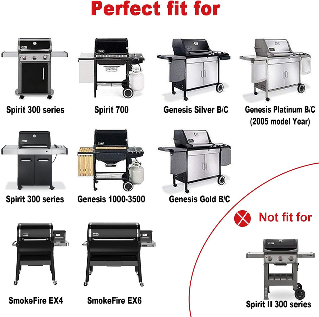 DELSbbq 17.4" x 11.8" Grill Cooking Grates for Weber Spirit 300, Spirit 700, Genesis Silver B/C, Genesis Gold B/C, Genesis Platinum B/C, Genesis 1000-3500,Grill Grates Replacement for 7525 7526 7638