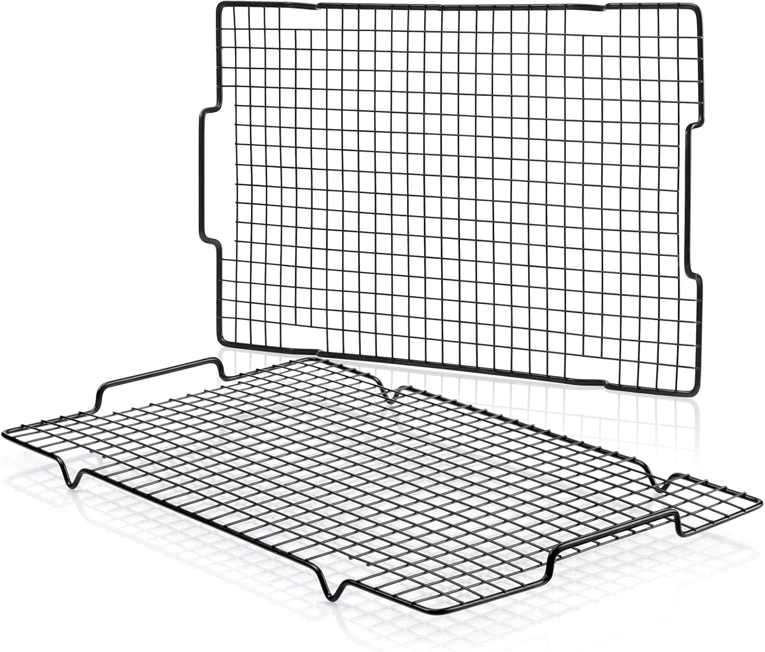 HULISEN Cooling Rack 2 Pack - 16" x 10", Nonstick Baking Rack with Handle fits Half Sheet Pan, Cookie Cooling Racks for Baking and Cooking, Wire Smoker Racks for Grilling, Oven Safe