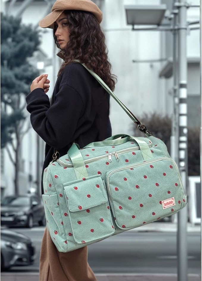 Small Gym Bag for Women, Travel Duffle Bag Carry On Weekender Bag with Shoe Compartment