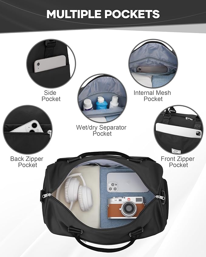 Gym Bag Womens,Travel Duffel Carry on Bag Sport Tote Bag Weekend Overnight Bag