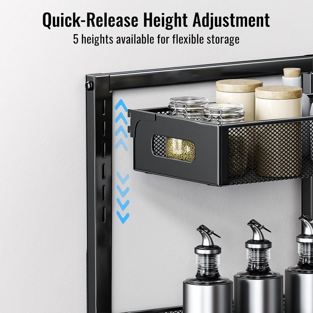 2-Tier Under Sink Organizer, Silk-Smooth Metal Sliding Drawer Organizers and Storage Rack, Pull Out Cabinet Shelf for Kitchen, Bathroom, Pantry, Cabinet, Closet