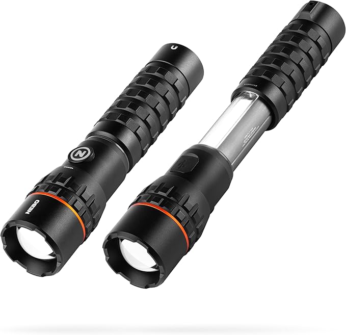 NEBO Slyde King Flashlight, Rechargeable LED Flashlight and Work Light, Bright, Durable, Everday Carry & Camping Flashlight with 4 Light Modes, C.O.B. Work Light and Magnetic Base