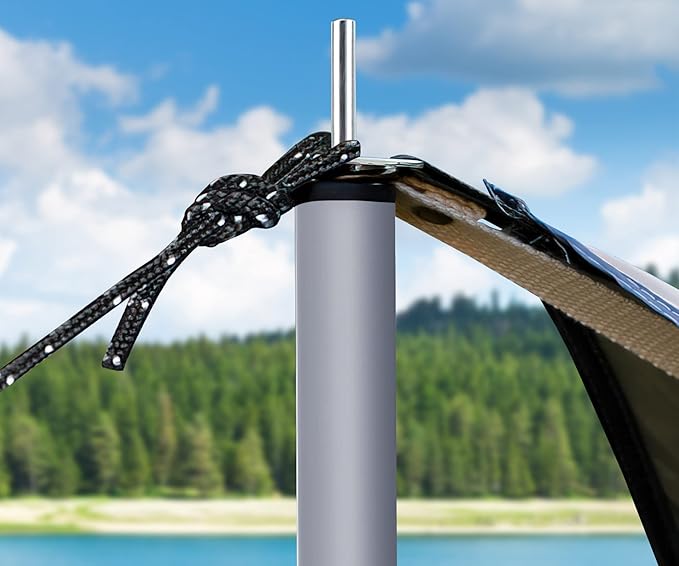 Hasika Camping Tent Pole Repair Kit Including Ropes Stakes Adjustable from 30" to 74.8" Replacement for Tarp Awning Rainfly 2 Set (10 Sections)