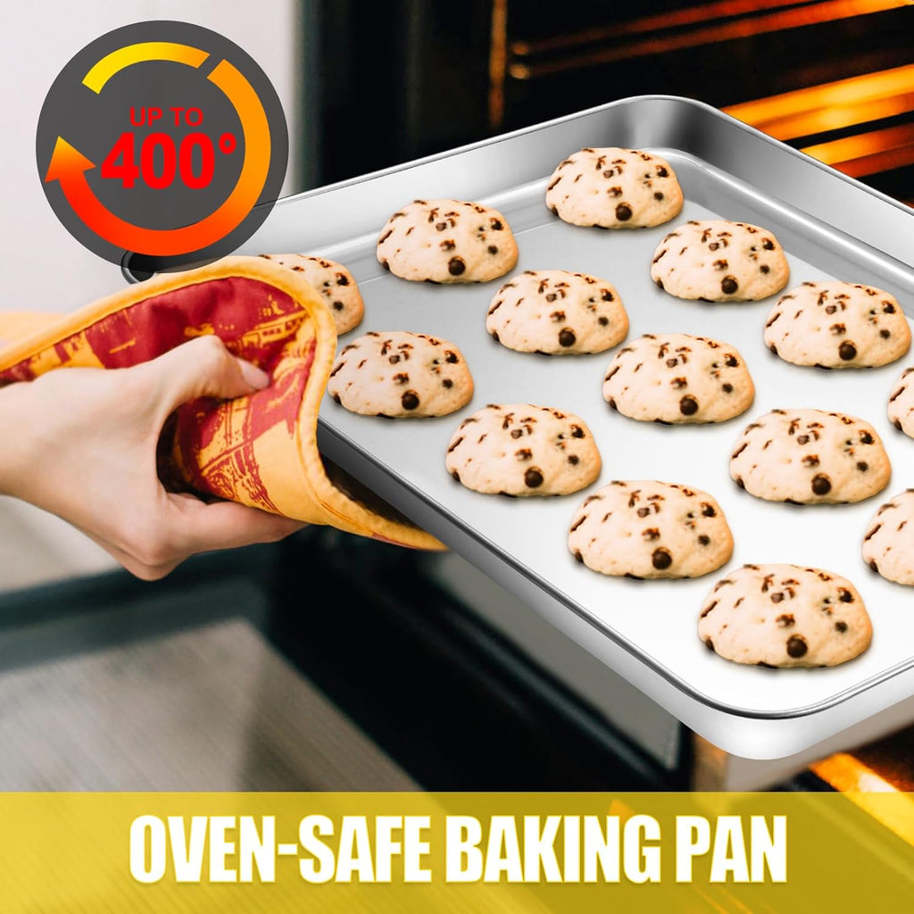 Baking Sheet, Cookie Sheet, Stainless Steel Baking Pan, 2 Piece-19.6''x 13.8'' x 1.2'', Large Sheet Pan for Oven, Baking Tray for Baking&Roasting, Nonstick&Nontoxic&Easy Clean
