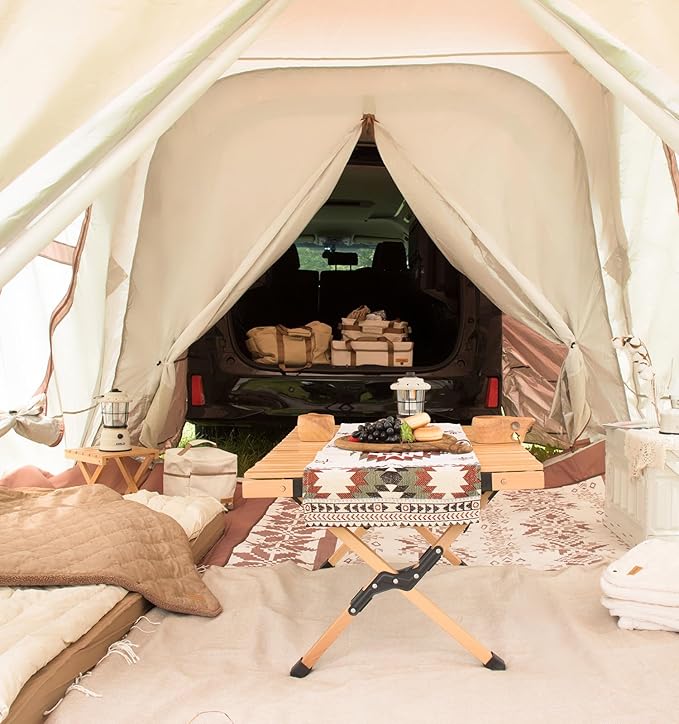 S'More Glamping Tent with Porch, 2/3/4/5/6 Person Durable Weatherproof Camping Tent, Large Family Tent with Room Divider, Easy Setup Tent with Screen Room